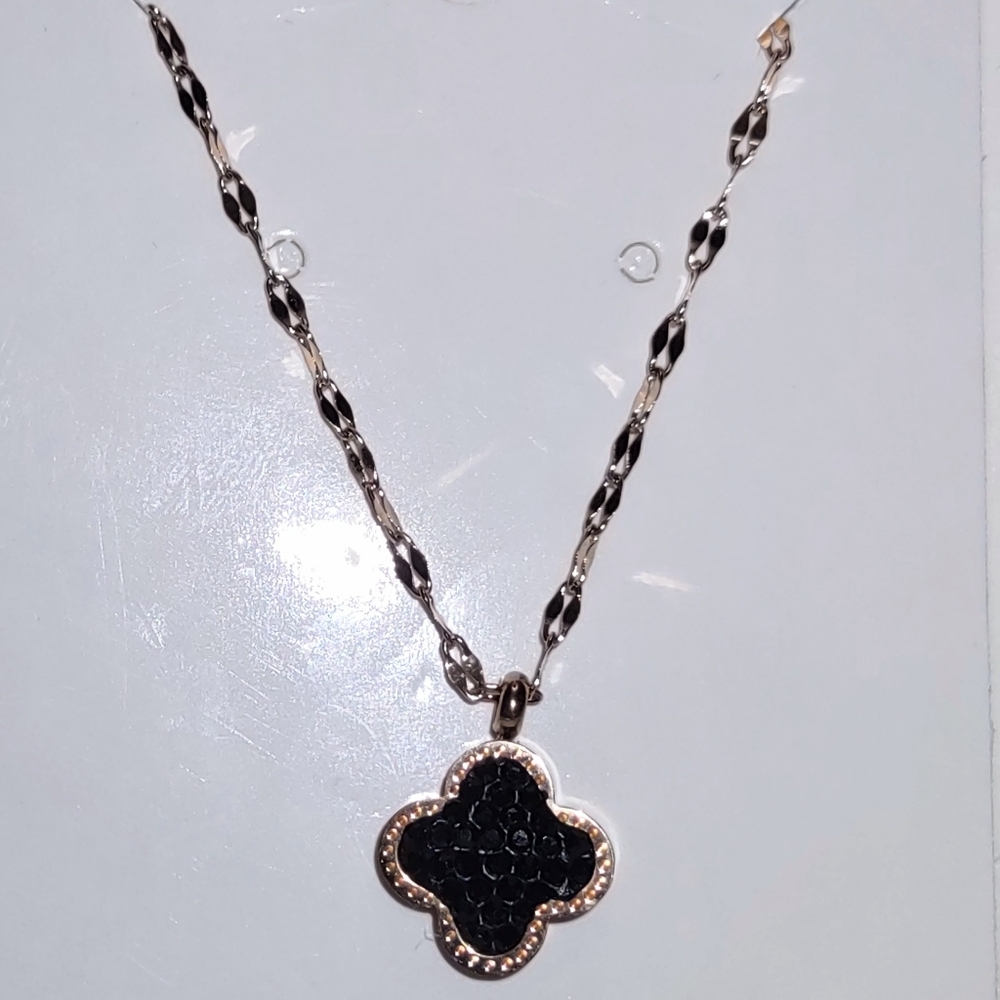 Rose Gold Reversible Red/Black Pendant Necklace